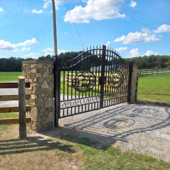 14x8 ft Steel Dual Swing Driveway Gate