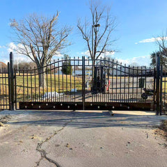 14x8 ft Steel Dual Swing Driveway Gate