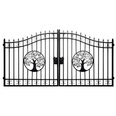 14x8 ft Steel Dual Swing Driveway Gate