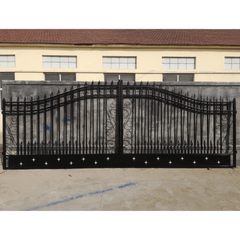 14x8 ft Steel Dual Swing Driveway Gate