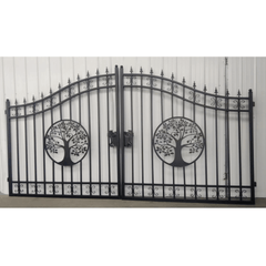14x8 ft Steel Dual Swing Driveway Gate